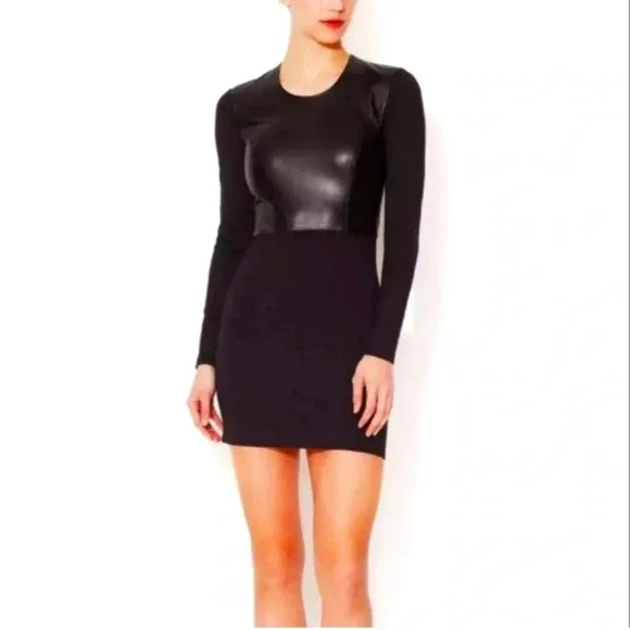 Helmut lang leather dress size P